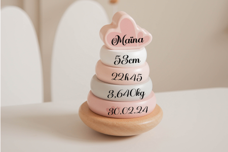 Tour à empiler nuage rose