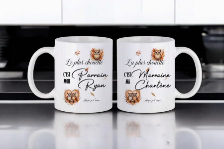 Tasse Chouette Parrain Marraine