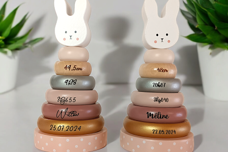 Tour à empiler lapin girly