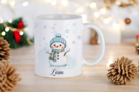 Tasse Bonhomme de neige Bleue