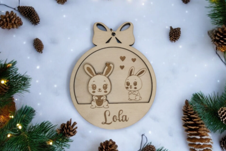 Boule de Noël lapins