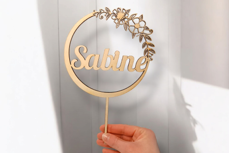 Cake Topper Couronne Floral