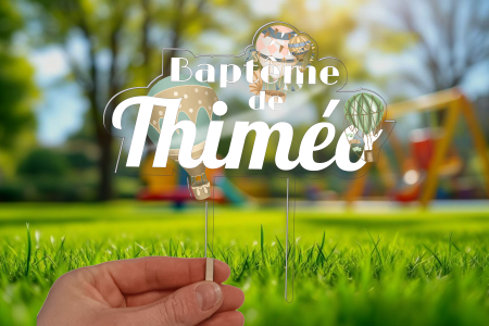 Cake Topper Montgolfière Verte