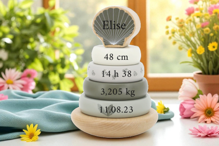 Tour à empiler coquillage vert olive