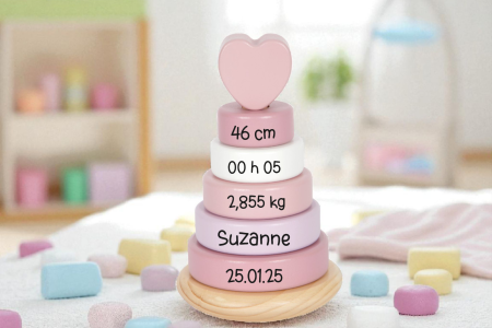 Tour à empiler Coeur rose