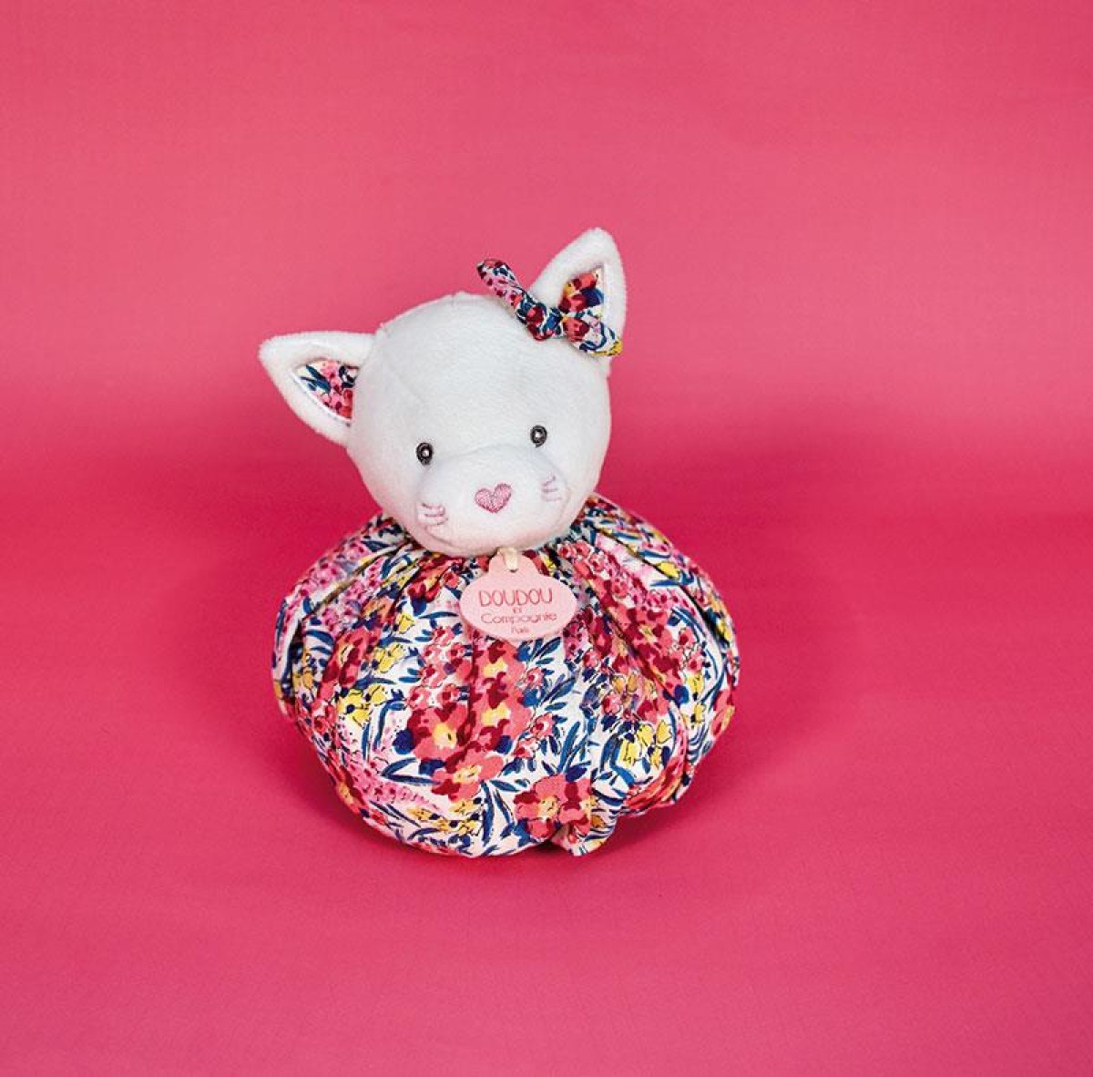DOUDOU boule chat brodé et personnalisé