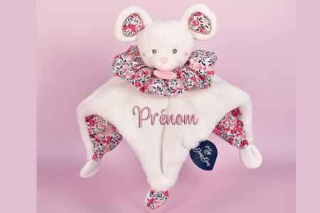 Doudou boule - Souris blanche