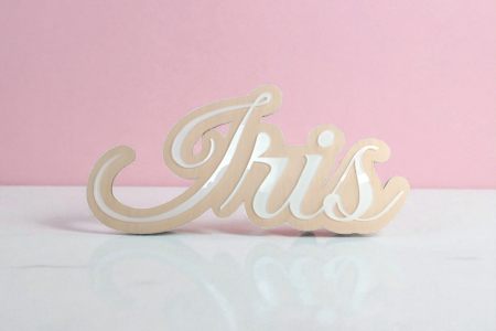 Prénom bois & acrylique Blanc