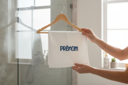 Serviette de bain personnalisé Beige