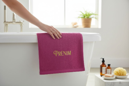 Serviette de bain personnalisé Aubergine