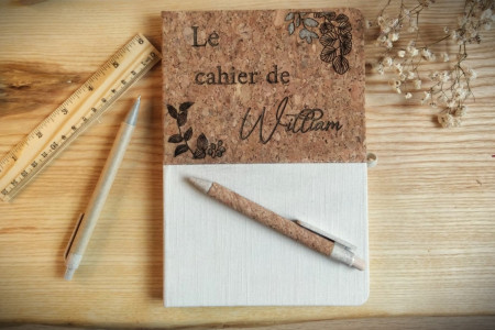 Carnet en liège et tissu