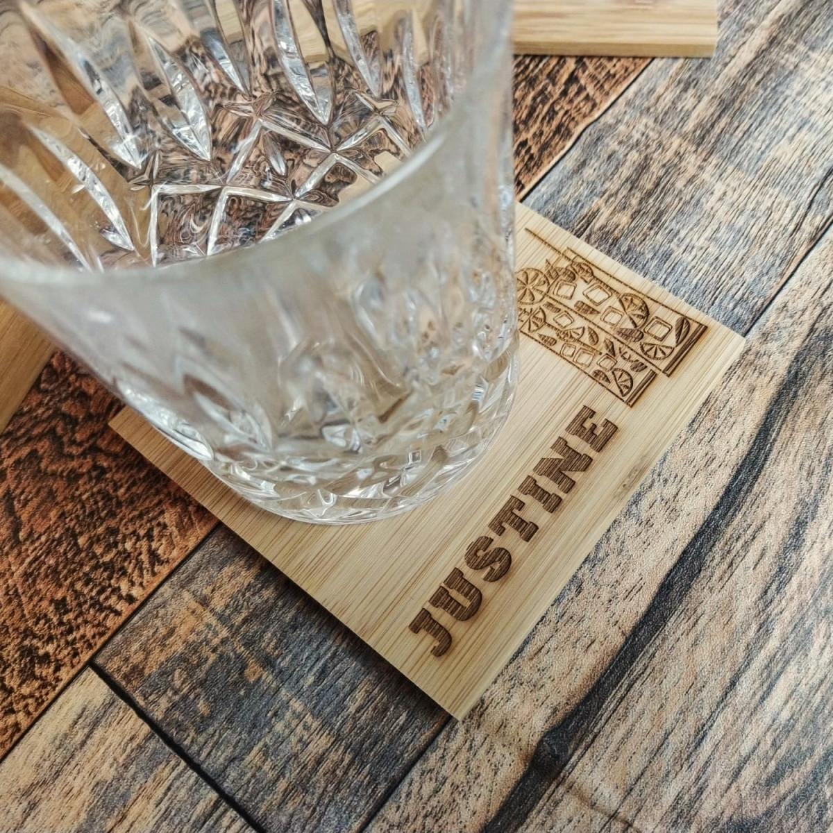 Lot De 6 Sous-Verres En Bois D'Olivier Rustique 100% Fait Main - Naturel & Authentique