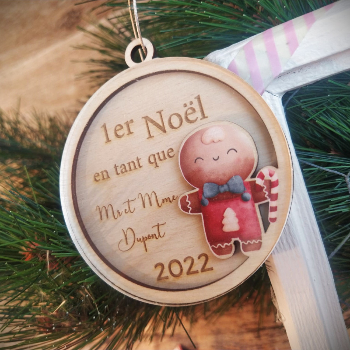 Boule de Noël Joyeux Noël à personnaliser - Renne Boule de Noël Joyeux Noël à personnaliser - Renne