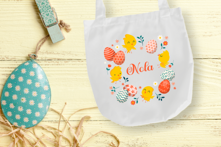 Sac tissu Couronne poussins & œufs