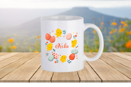 Tasse couronne poussins et oeufs