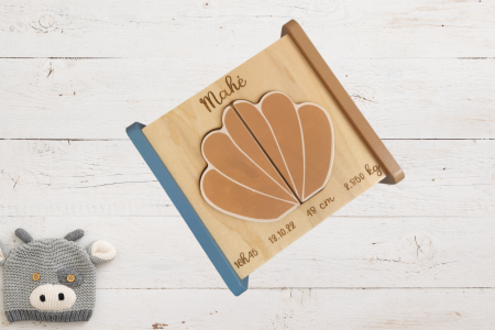 Boîte à formes coquillage bleu