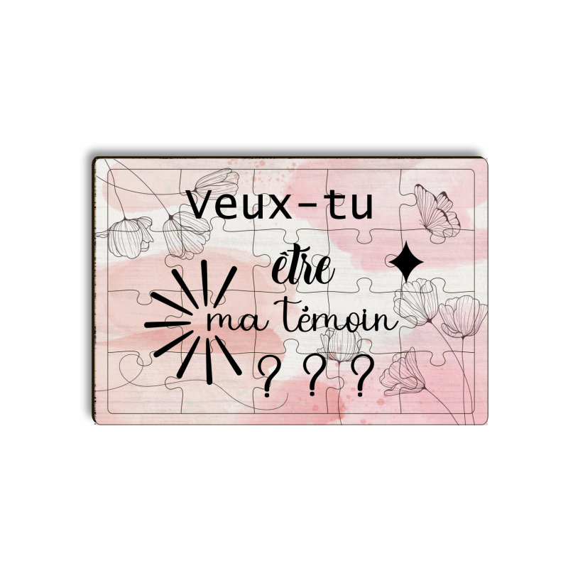 Puzzle surprise “Veux-tu être mon témoin ?” – Demande originale en boîte de conserve