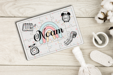 Puzzle Faire-part Naissance Arc-en-ciel