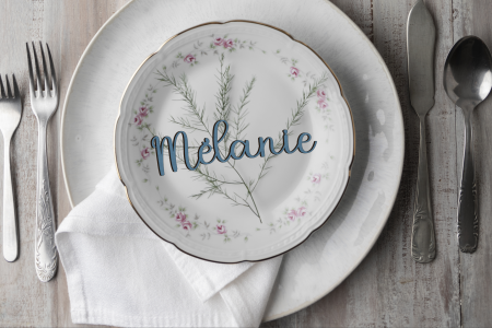 Marque place bois bleu orage