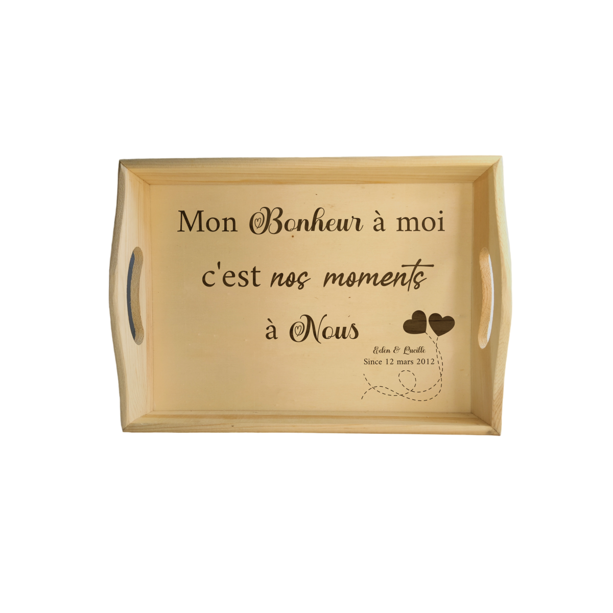Set De 6 Plateaux En Bois Avec Poignées - Tailles Assorties De 29 à 44 Cm - Pour Service, Décoration