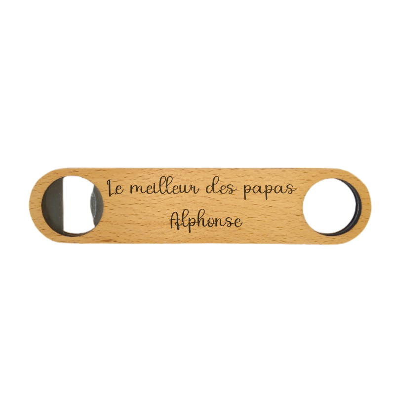 Décapsuleur En Bois Personnalisable Lyly’S - Cadeau Original Fait Main En France - Gravure Sur Mesure - 2