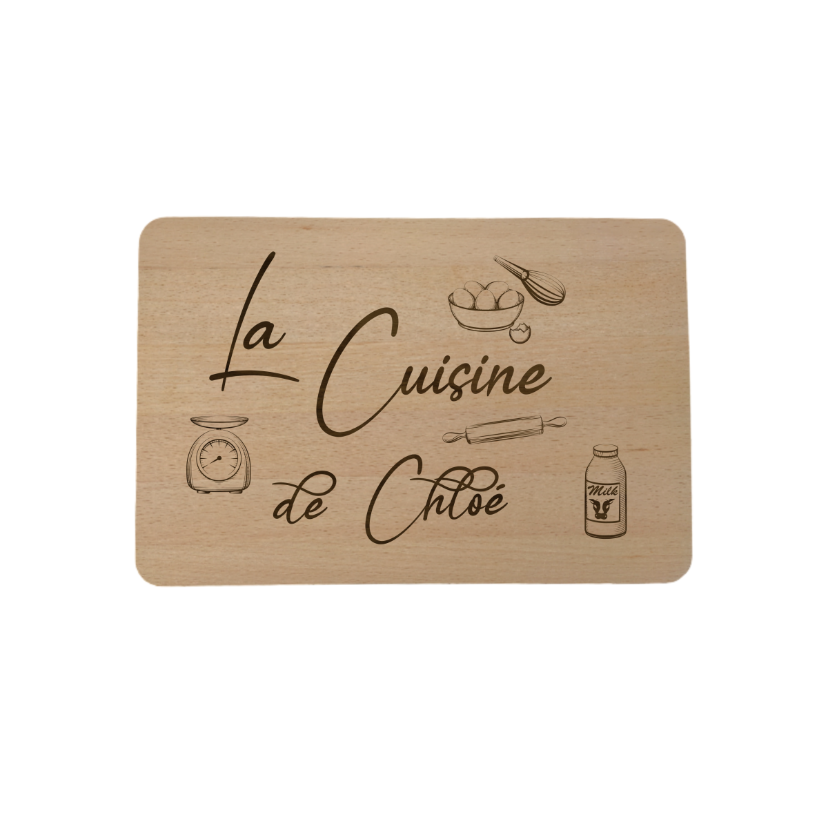 Planche à Découper Personnalisée En Verre – Dessous De Plat Pour Raclette – Prénom Réf 20