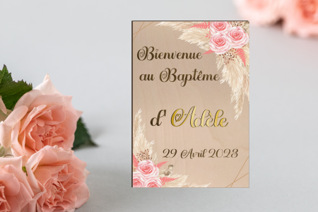 Panneau bienvenue Pampas & Rose