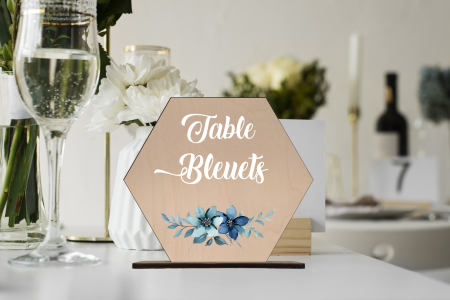 Nom de table Bleu Floral