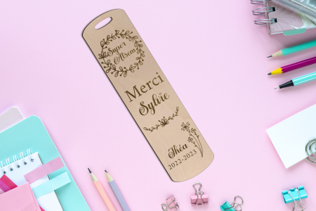 Marque page couronne fleurs