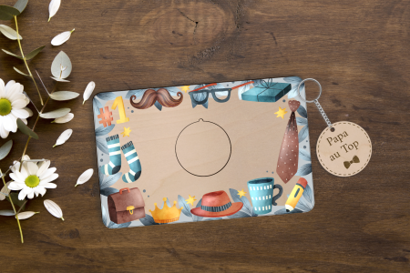 Carte avec porte clés - Papa