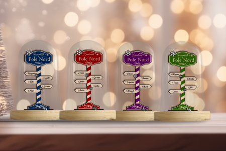 Cloche en Verre Panneau bienvenue au Pole Nord