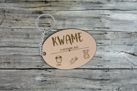 Porte-clés Ovale Naissance